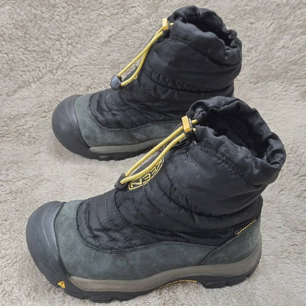 KEEN Bridger Waterproof Leather Insulated Boots Youth Size US 2 EUR 34 Black Zip